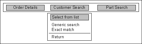 Customer Search Menu