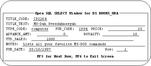 OSQL Select Command