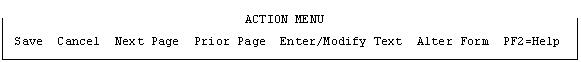 Action Menu